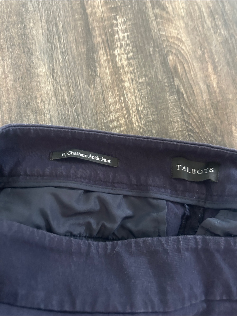 Talbots Navy Ankle Trousers with Gold Button Accents - Picture 6 of 7